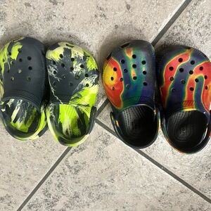 CROCS Kids Water Shoes - Black and Blue Marble